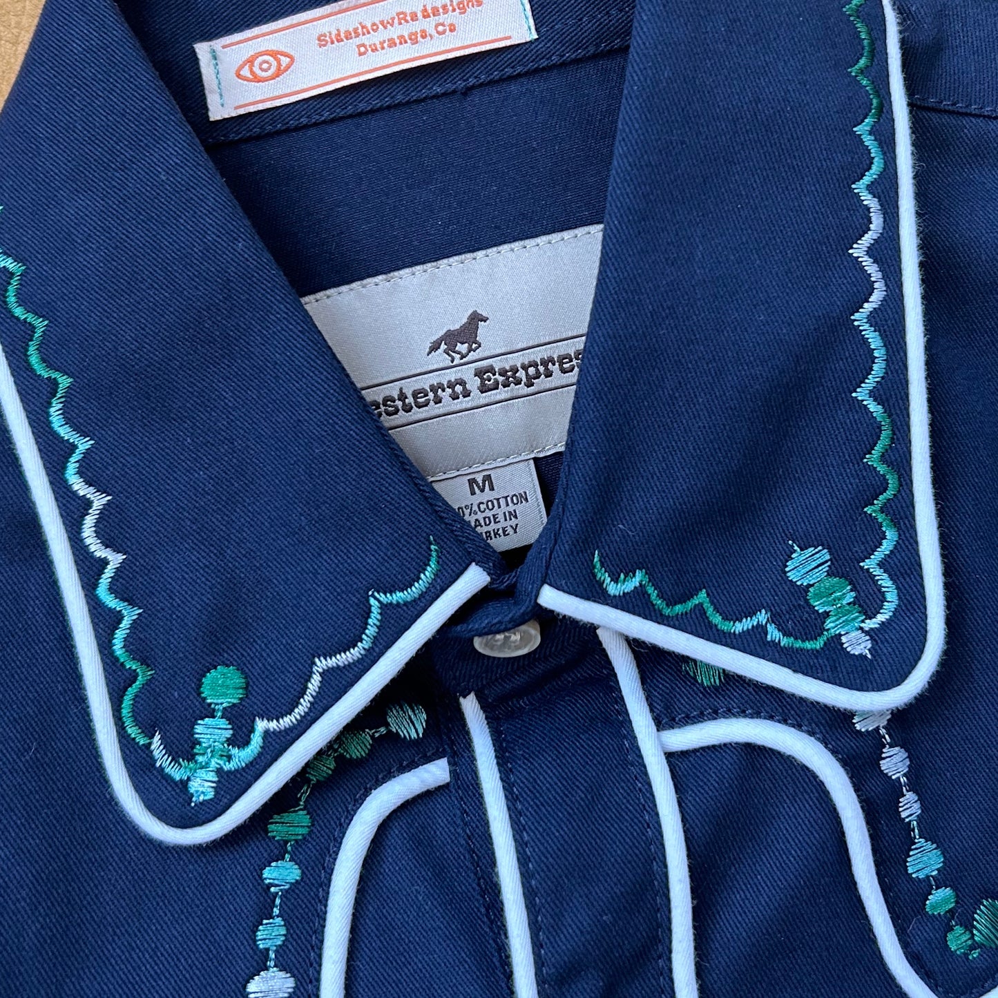 swallows on heavy shirt jacket. medium.