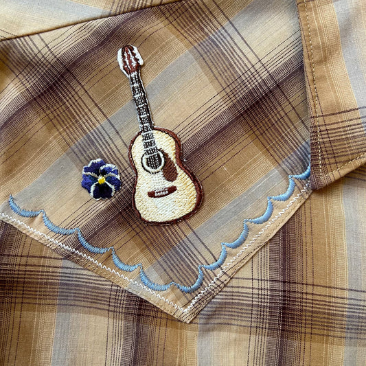 guitars with flowers on vintage. medium.